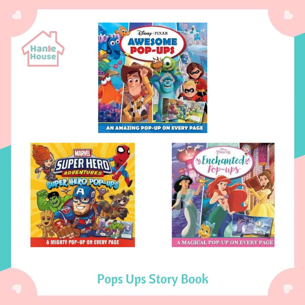 POP-UPS STORY BOOK(DISNEY PRINCESS MIXED,DISNEY PIXAR MIXED,MARVEL ...