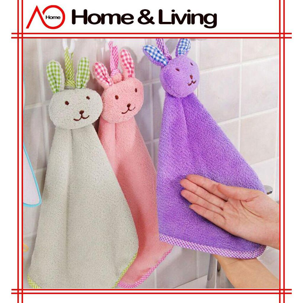 AO Home Baby Hand Towel Cartoon Animal Rabbit Plush Kitchen Soft ...