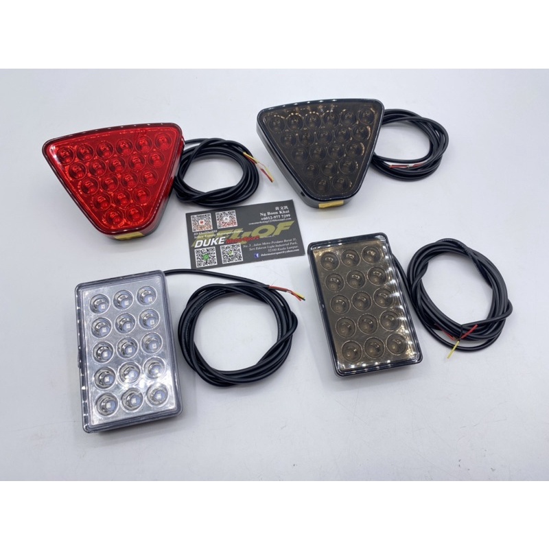 Universal Third Brake Light Red LED Bumper Lamp Triangle / Rectangle ...