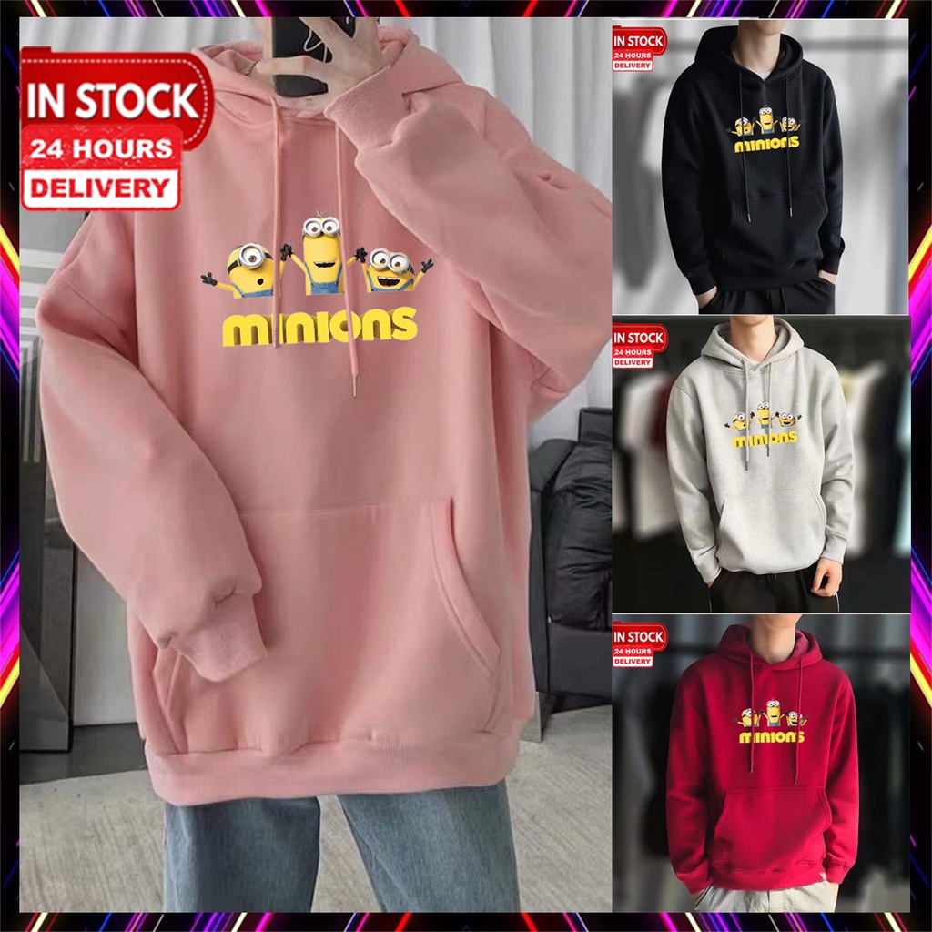 Ready Stock Hoodie Minions Design Long Sleeve Jacket Hoodie Man Hoodie Women Baju Hoodie Perempuan Baju Hoodie Lelaki