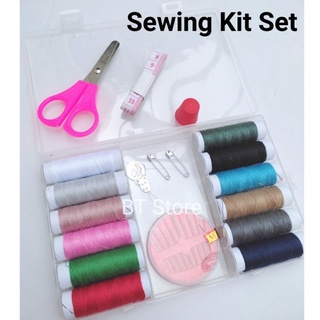 Notionsland Sk05 Sewing Kit for Adults with Needles, Thread, Scissors, Buttons, and More - Portable and Basic, Size: Complete Sewing Kit, Black