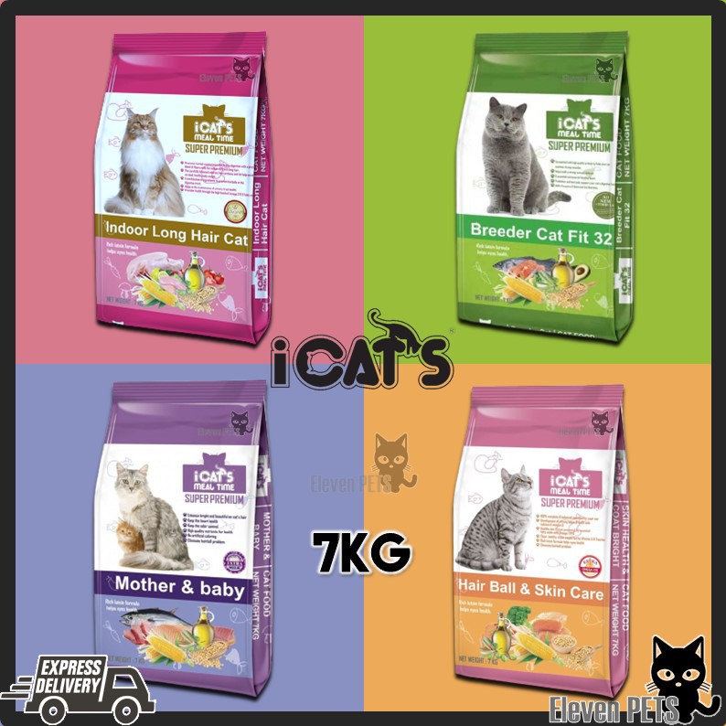 [free 2 Vitamin] Icats Meal Time Super Premium Cat Food 7kg Icats