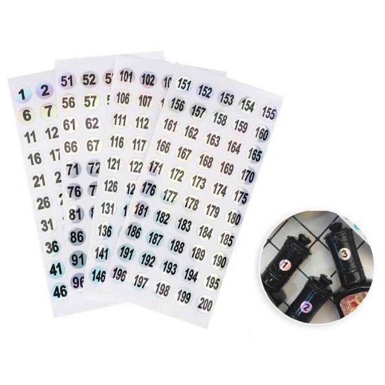 Numbers No 1 to 50 100 till 200 Label Serial Numbering Stickers ...