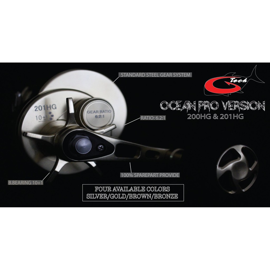 G-TECH OCEAN PRO VERSION 201HG OVERHEAD JIGGING REEL | Shopee Malaysia