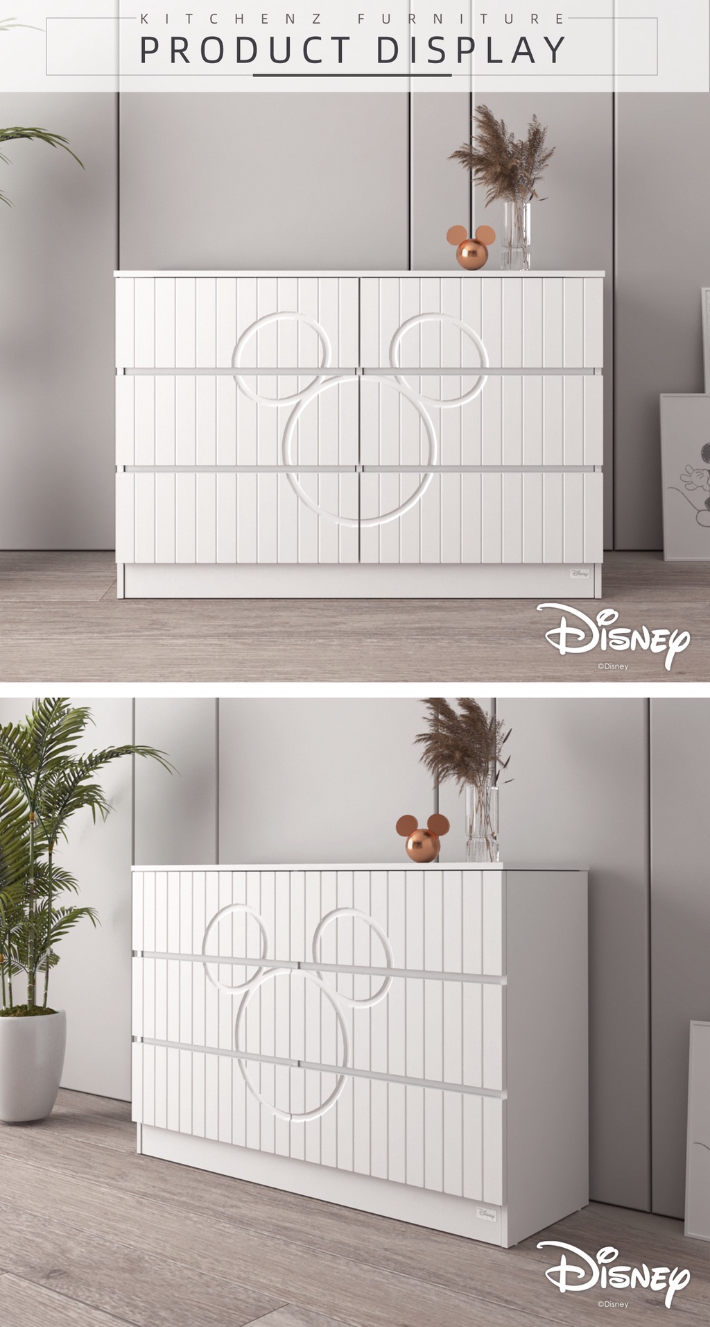 KitchenZ x Disney Series 6 Layer Chest Drawer 3D Concave-Convex Surface ...