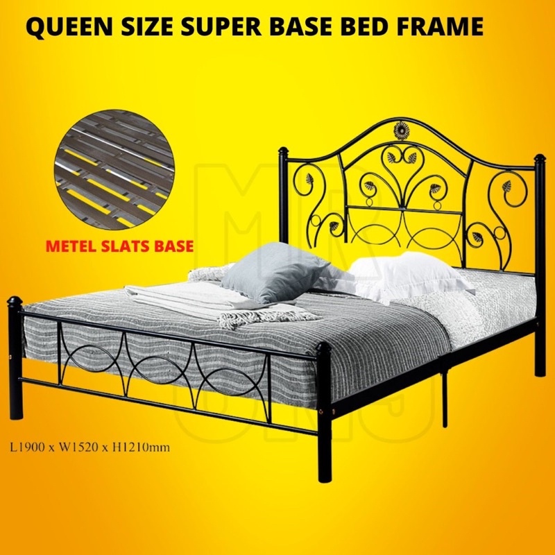 [1 Katil 1 Order] Queen Bed Metal Bed Frame/Double Bed/Bedroom ...