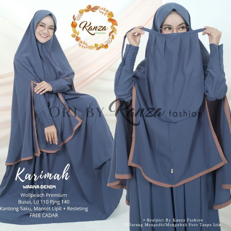 [pre-order] Kz Karimah Set Syarie (khimar+maxi Dress+niqab) Nursing Friendly Maahad Tahfiz 