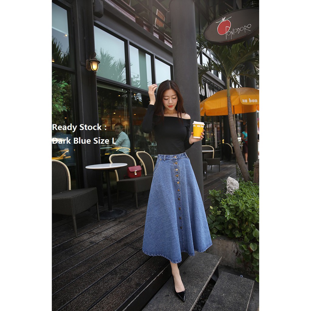 Long denim 2024 skirt malaysia