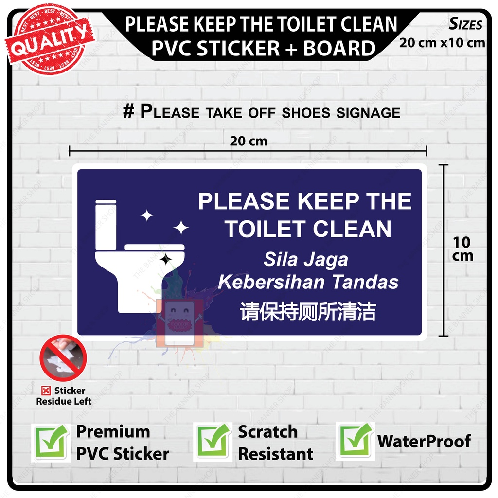 Please Keep the Toilet Clean 📷 PVC Sticker + Board | Shopee Malaysia