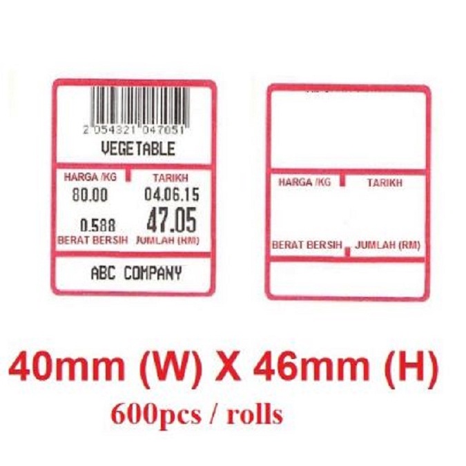 [FREE DELIVERY] Weighing Scale Barcode Label 40mm X 46mm (Direct ...