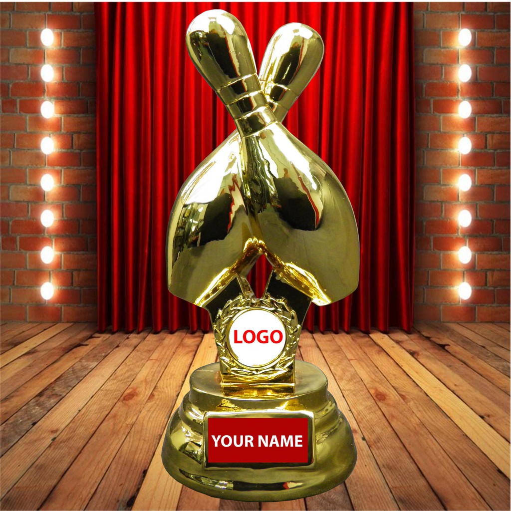 BOWLING TROPHY CASTED FIBER AWARD in GOLD l Best Quality Resin Trophy l ...