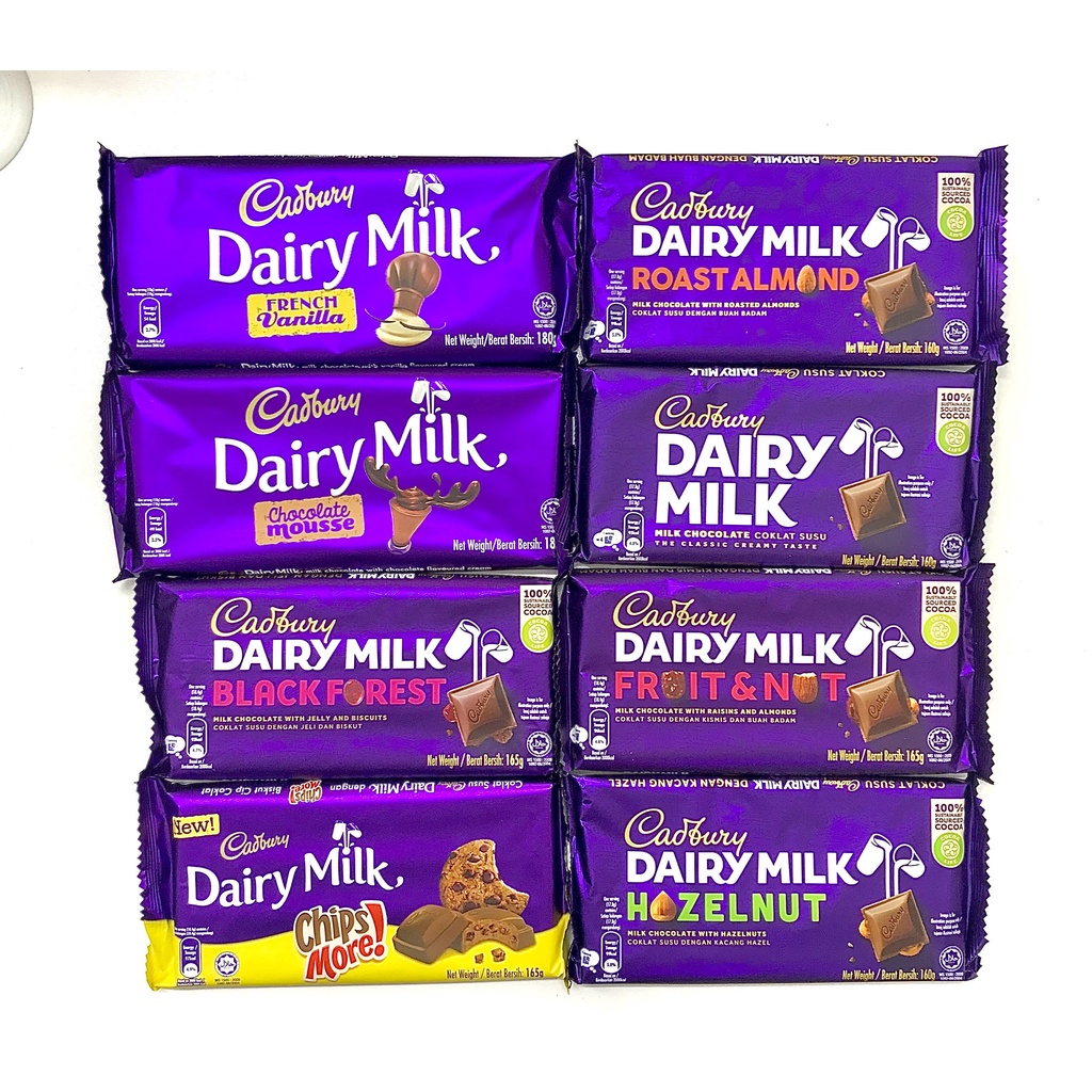 CADBURY Chocolate Bar 160g - Assorted Flavors | Shopee Malaysia