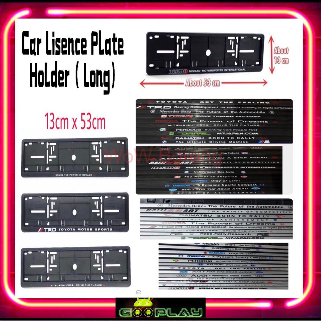 Universal Car number Plate License Frame Cover ( Long Type ) | Shopee ...