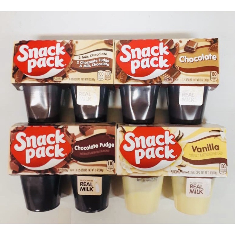 Hunts Snack Pudding vanilla/chocolate/chocolate fudge/milk chocolate