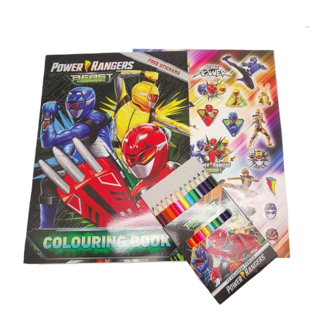 Power Ranger Beast Morphers Coloring Book With Color Pencil Set ...