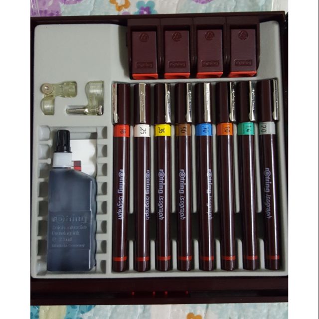 Rotring isograph technical drawing (set of 8 technical pens) Shopee