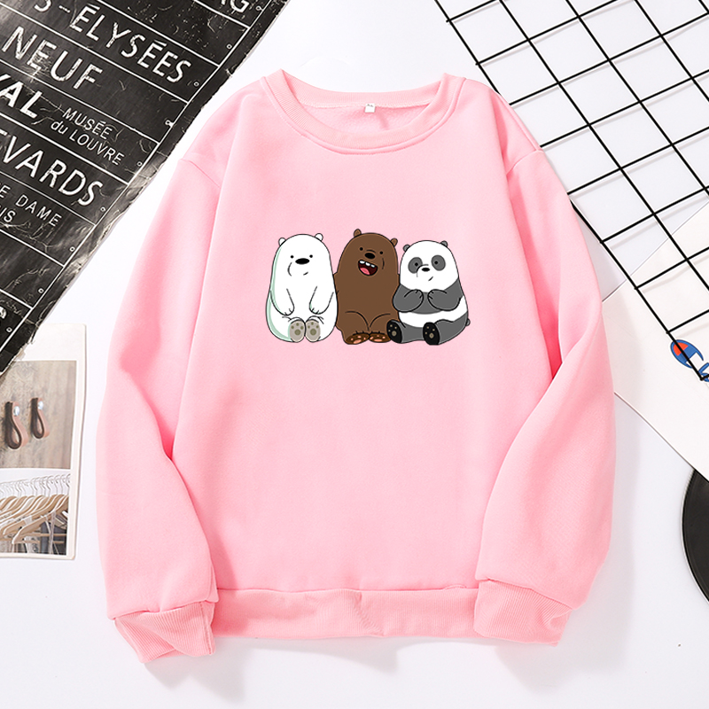 Women Sweatshirts Bear Panda Men Long Sleeve Hoodie Casual