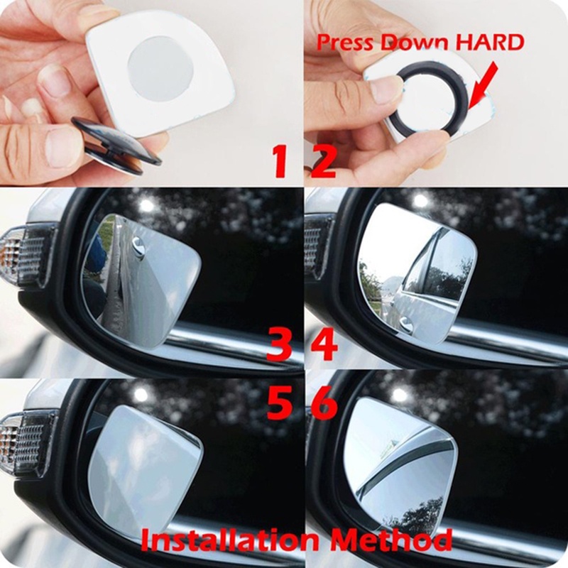 Car Blind Spot Side Mirror Round Hd Glass Blindspot Mirror (2 Pcs Set
