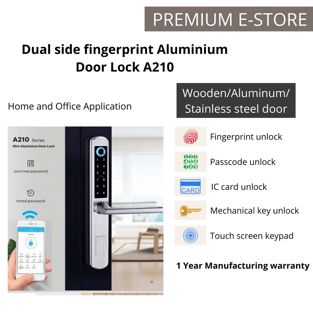 Dual side fingerprint digital lock | Shopee Malaysia