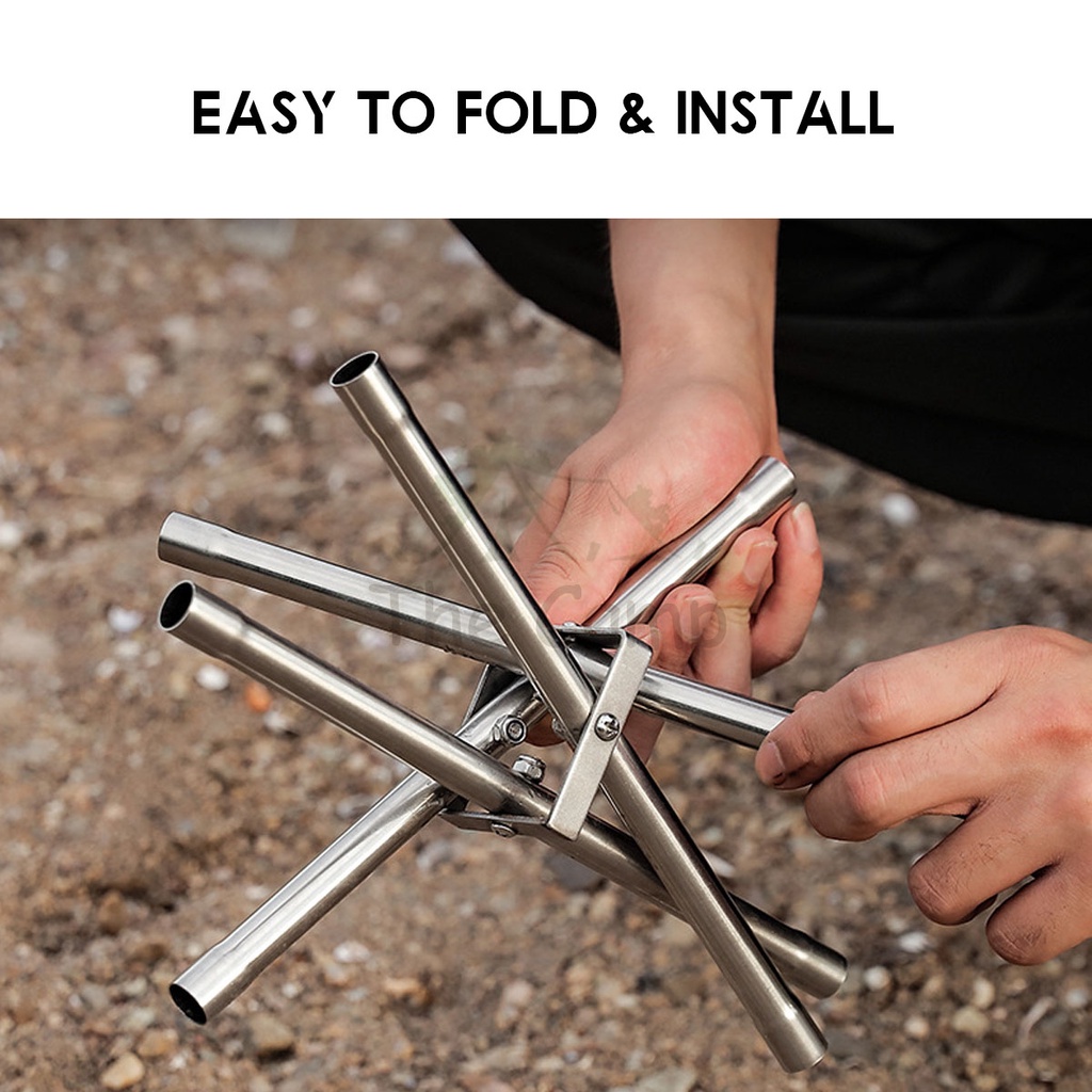 Outdoor Camping 304 Stainless Steel Mesh Fire Pit Portable Foldable ...