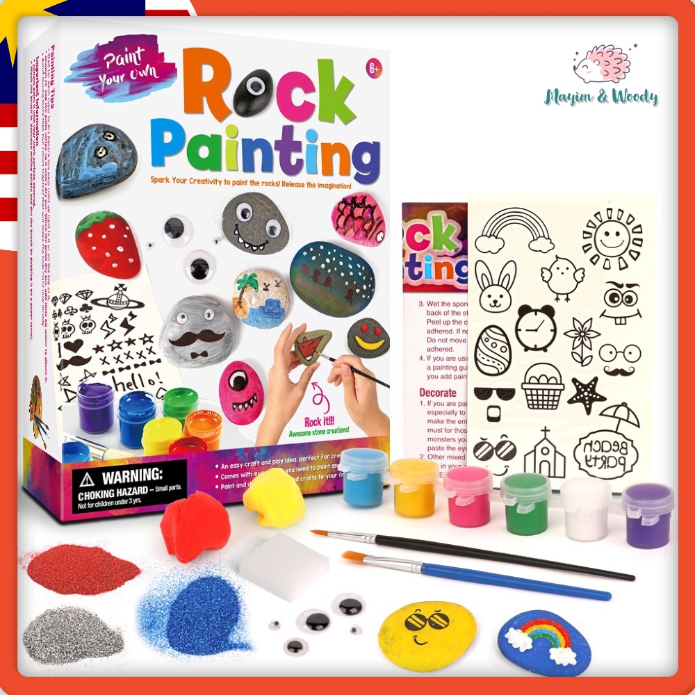 STEAM Toys Rock Painting Art & Craft Set Pebbles Art Coloring Stone ...