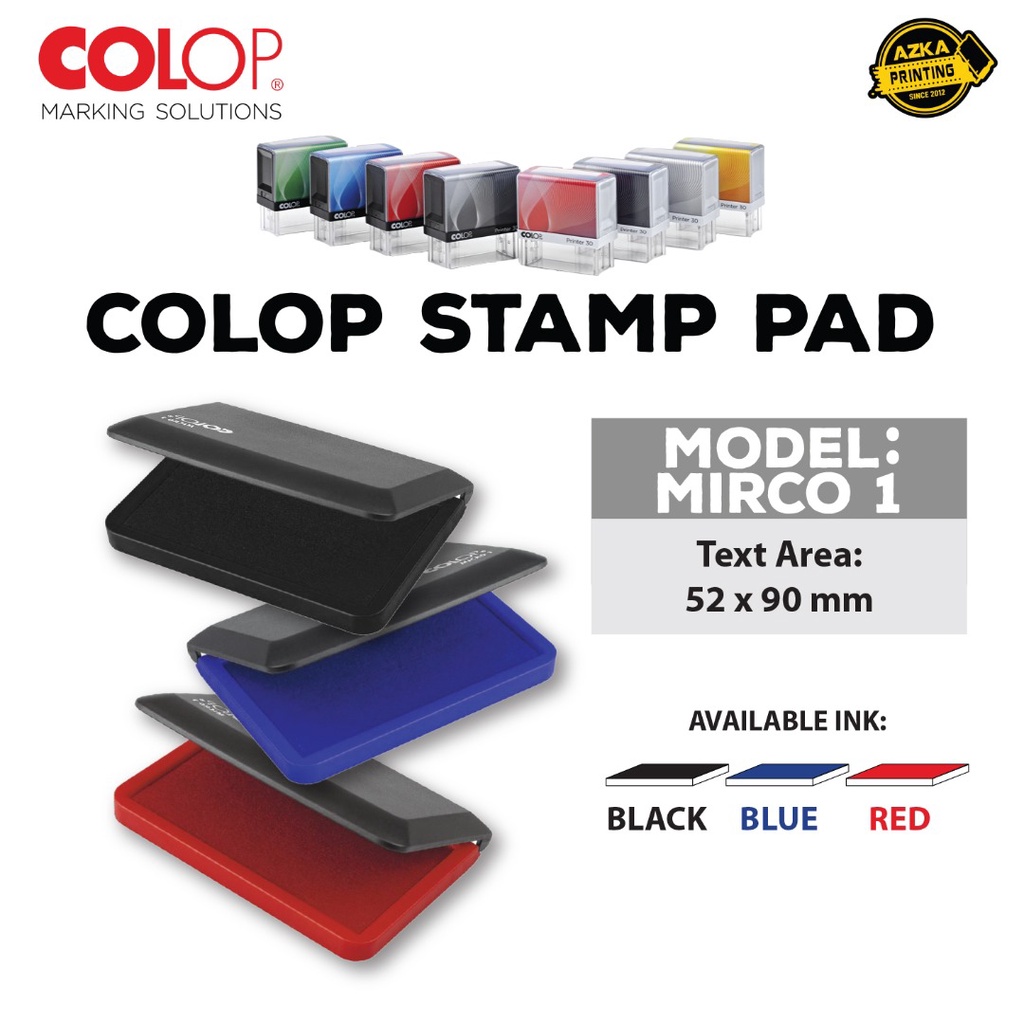 INKPAD for RUBBER STAMPS blue Colop micro 2