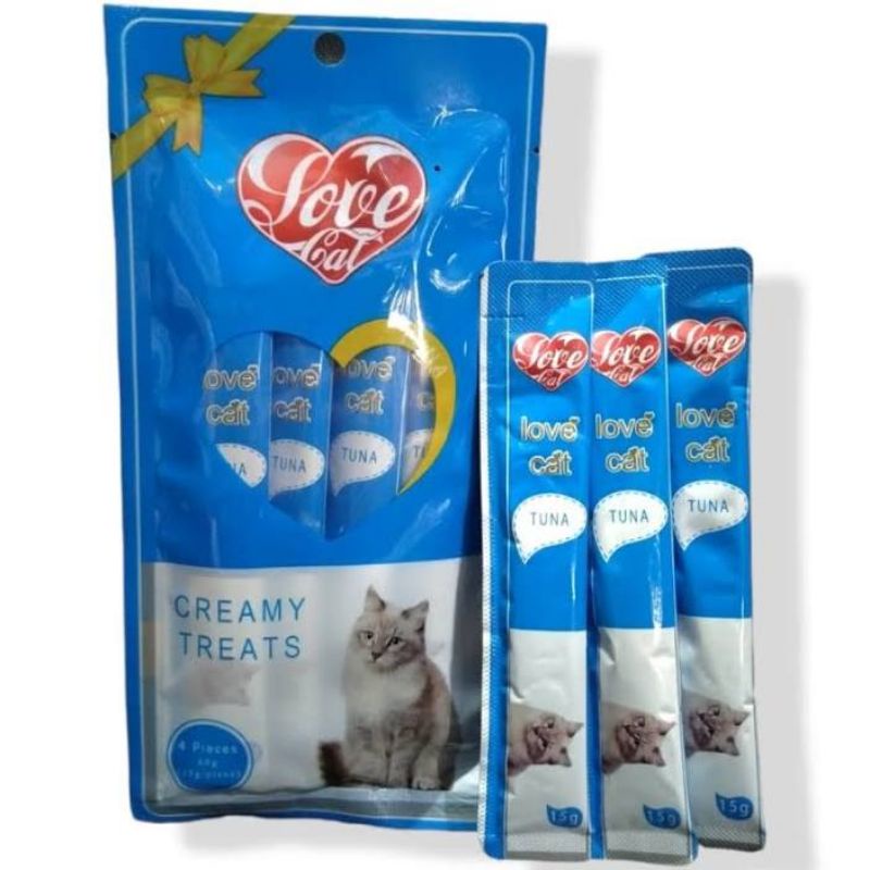 Cat Snack Love Cat Creamy Treats 4x15gr Shopee Malaysia