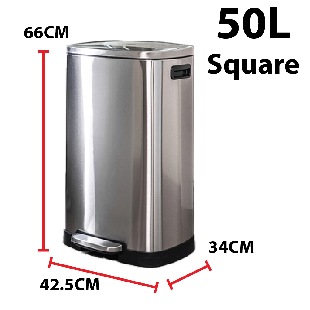 Tong sampah bertutup besar Dustbin kitchen large 50L 30L Pedal smart ...