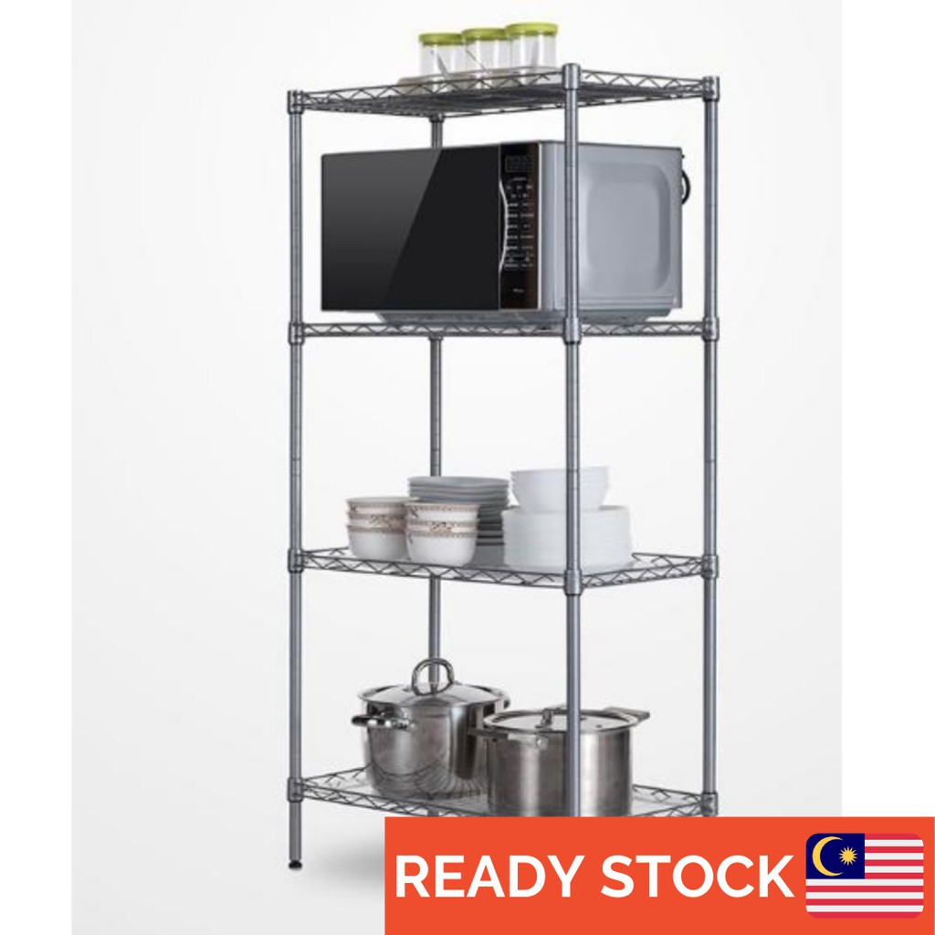 Extended 4 Tier Storage Rack Kitchen 1.2m Hot Tiers Stainless Organizer ...