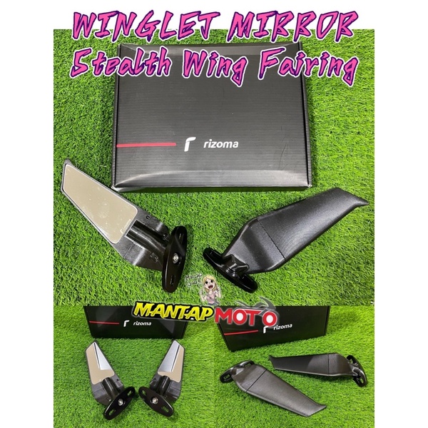 REAR VIEW SIDE MIRROR WINGLET AERODYNAMIC XMAX R25 R15 NINJA Y15ZR ...
