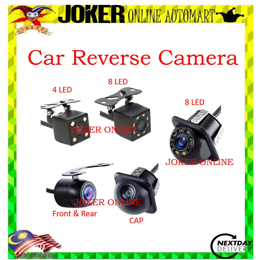 Car Reverse Camera 4 LED 8 LED Cap Butteryfly 170 Degree HD Night ...