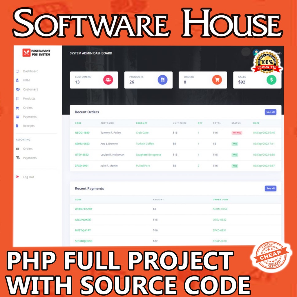 Restaurant POS System Full PHP Project with Source Code | Shopee Malaysia
