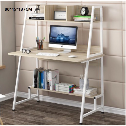 Laptop Pc Table Computer Desk Width 80CM/100CM Two Level (Total Height ...