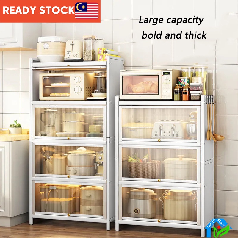 🔥Storage door clamshell new kitchen shelf floor multi