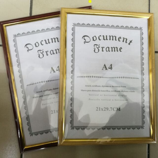  Ready Stock Many Colour Type Quality A4 Size Document Frame Photo 