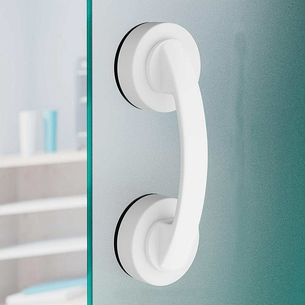 Clear Double Suction Cup Door Handle For Bathroom Kitchen And Fridge Single Handle Plastic Material No Drilling Required