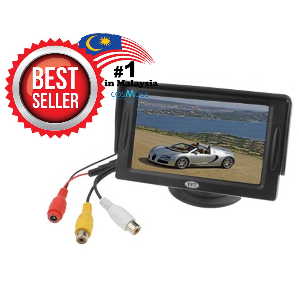 5'' Inch TFT LED Display Car Rearview Stand Security Monitor Black