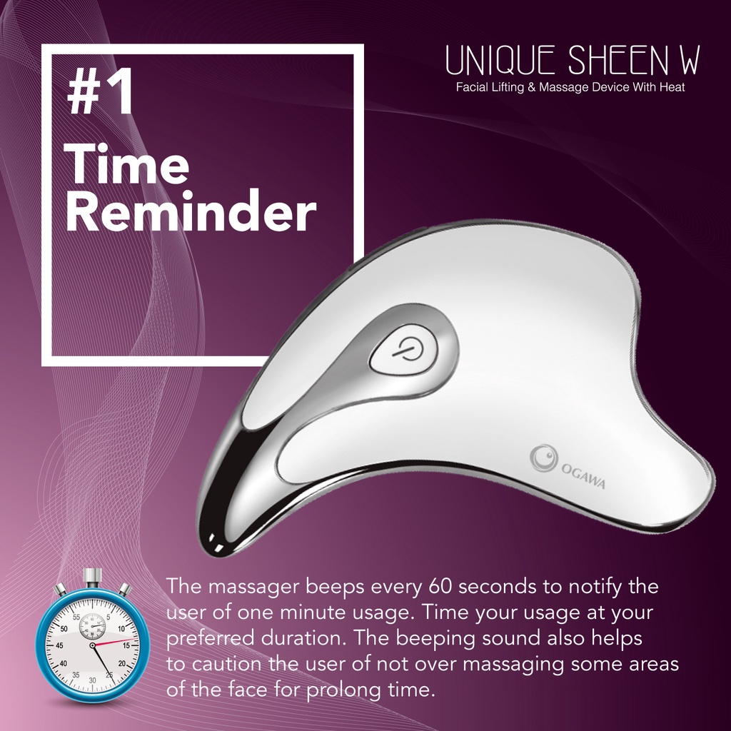 OGAWA Unique Sheen W Facial Lifting Massage Device with Heat