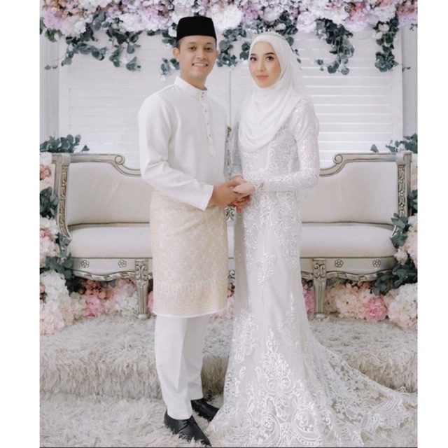 HIJABISTAHUB REANNA BRIDE DRESS BAJU PENGANTIN BAJU NIKAH BAJU TUNANG BAJU WEDDING WEDDING DRESS Shopee Malaysia