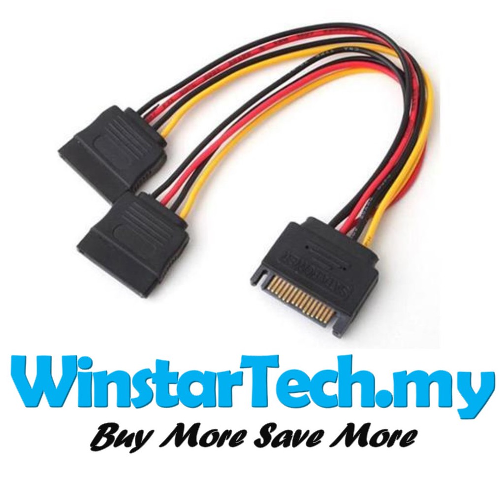 Zheino SATA Power Splitter Cable (2 Pack) SSD Power Cable HDD Power Cable Hard Drive