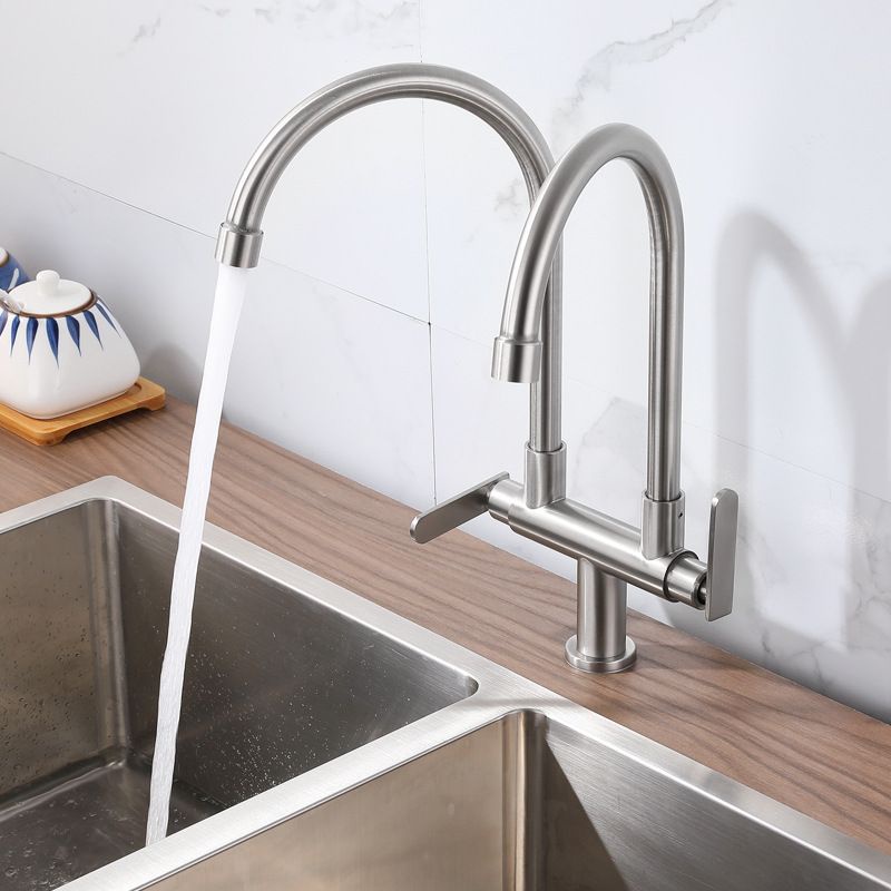 Stainless Steel Double Sink Tap Ktichen Tap Kepala Paip Sinki | Shopee ...