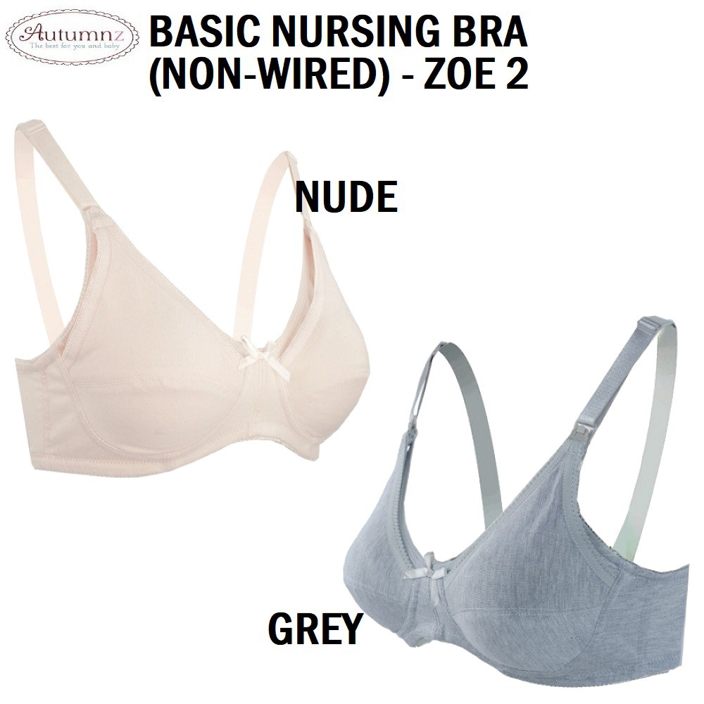 AUTUMNZ Basic Nursing Bra (Non-Wired) Zoe 2 - Nude/Grey