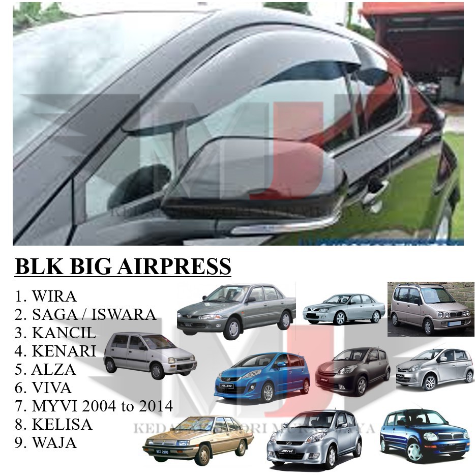 BLK BIG DOOR VISOR BIG Wind Door Visor Airpress New Replacement Part