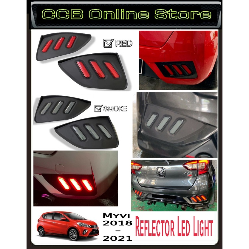 Perodua Myvi New GEN3 2018 - 2021 Rear Bumper Reflector LED Light 2pcs ...
