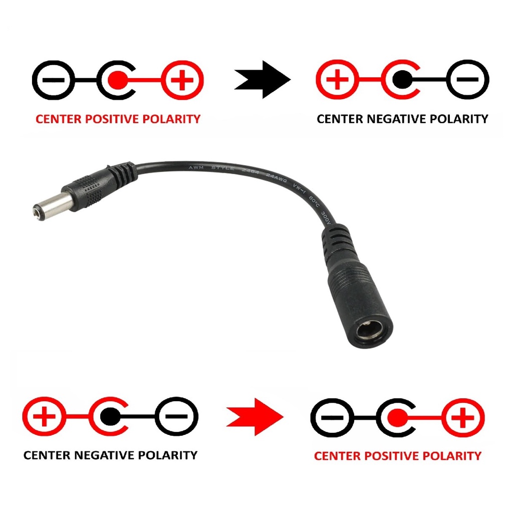 Dc Jack Reverse Polarity Converter Cable For Guitar Piano Pedals Keyboard Shopee Malaysia