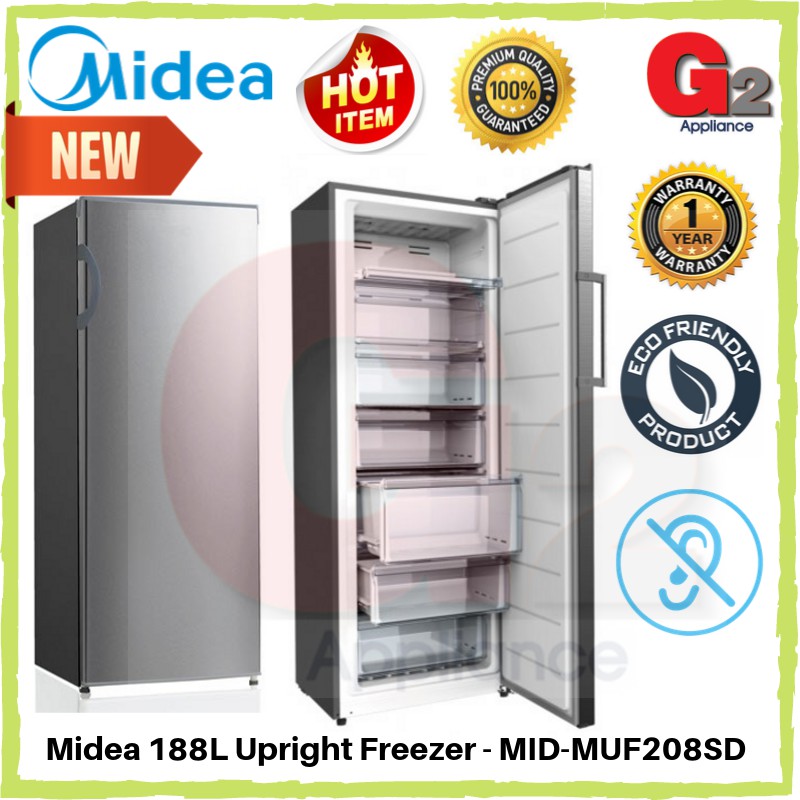 MIDEA UPRIGHT FREEZER(AUTHORISED DEALER) 188L MUF208SD (1420x550x550mm