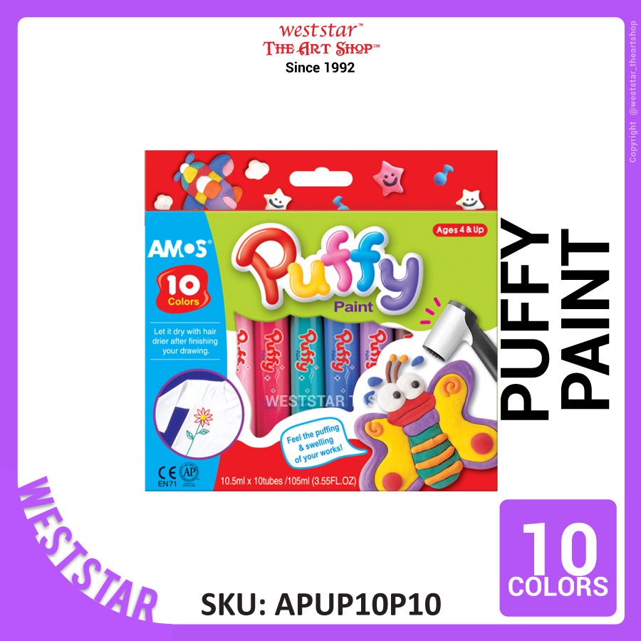 Weststar TAS Amos Puffy Paint Pens 3D Paint PUP10P10 10 Colors   1aaf3584196bf362df0ca6a4a4494e9d