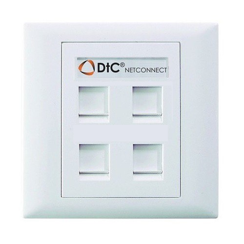 DTC-Netconnect 2102901 4 Port Flat Faceplate with Shutter | Shopee Malaysia