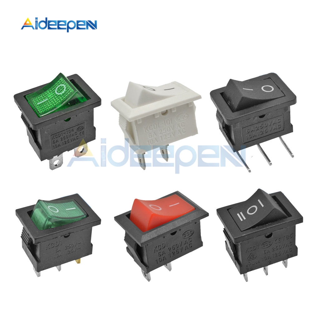 5PCS KCD1 Rocker Switch Boat Switch On-Off On-Off-On Button 2 Pins 3 ...