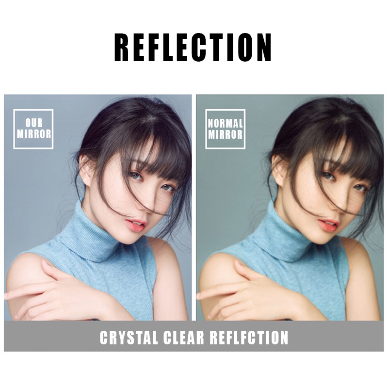 [No Drilling] Bathroom Wall Hanging Mirror Self-Adhesive Wall-Mounted ...